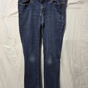 Sonoma Life+Style Distressed Mid Rise Demi Bootcut Women's Blue Jeans